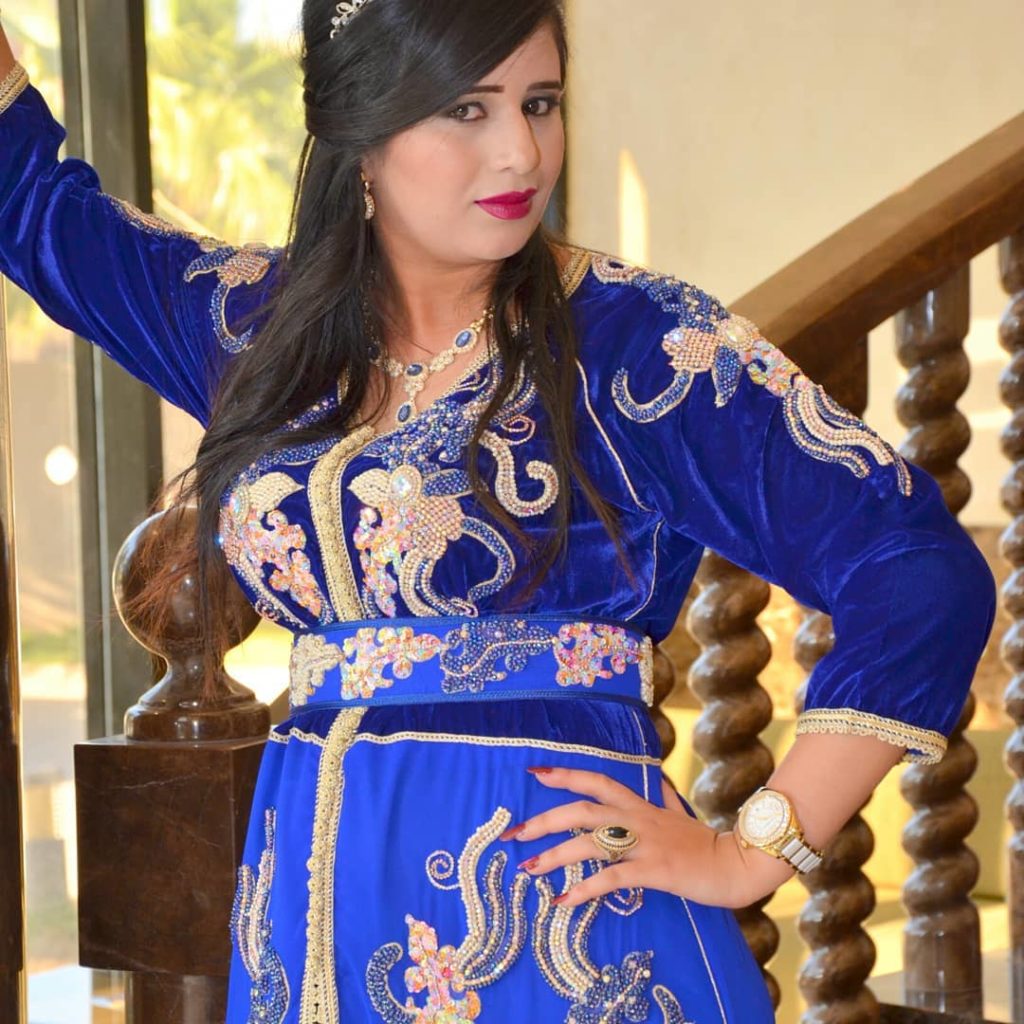 Caftan marocain 2019 bleu pour mariage